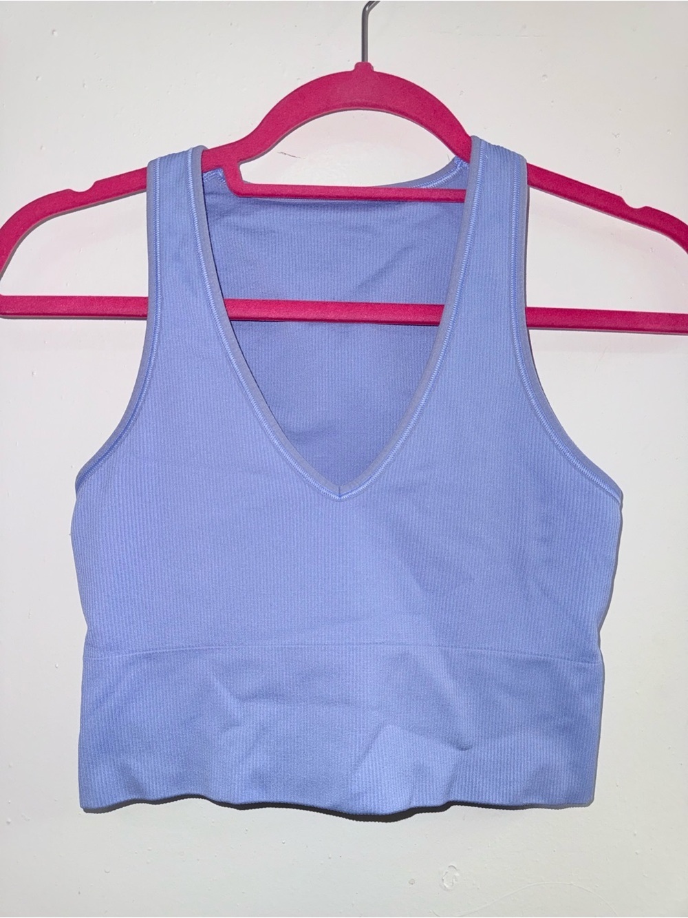 Athleta Blue/Purple Fitted, Ribbed Crop Tank Top size S